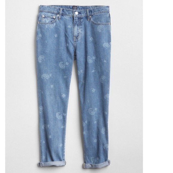 GAP Mid Rise Best Girlf Jeans Floral Detail Size 27 - Picture 4 of 8